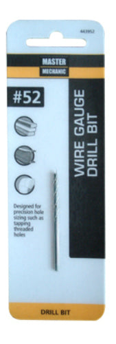 Master Mechanic 443952 Black Oxide Wire Gauge Number Drill Bit, 1-7/8", #52
