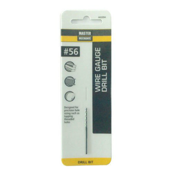 Master Mechanic 443994 Black Oxide Wire Gauge Number Drill Bit, #56, 1-3/4"