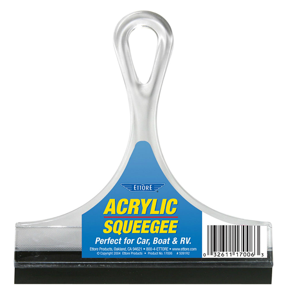 Ettore® 17006 Acrylic All Purpose Squeegee w/ Rubber Blade, 6"