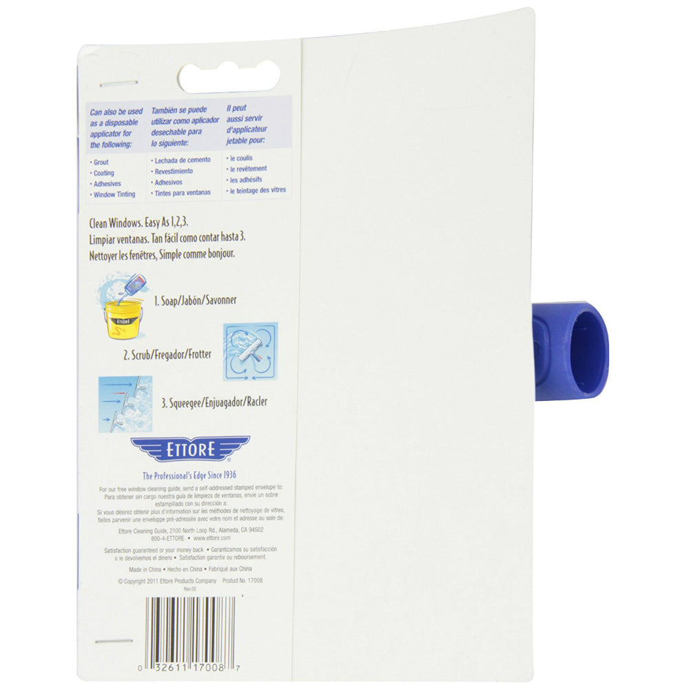 Ettore® 17008 Acrylic All Purpose Squeegee w/ Rubber Blade, 8"
