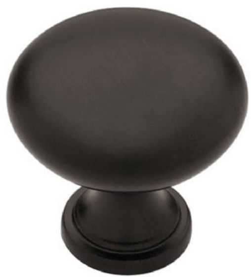 Brainerd® 69149 Garrett Round Knob, 1-1/4", Flat Black Finish