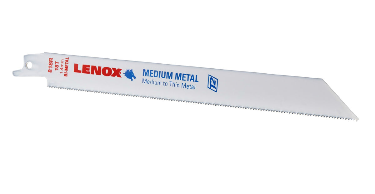 Lenox® 20563S818R Metal Cutting Reciprocating Saw Blade, 18 TPI, 8"
