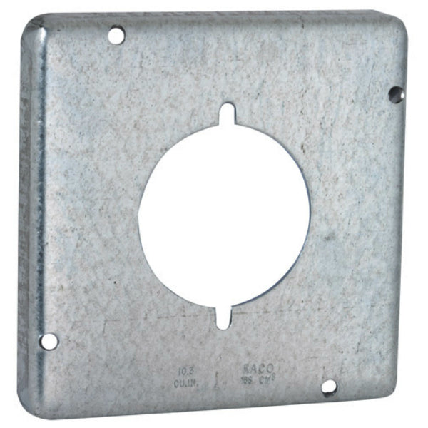 RACO® 878 Single Receptacle Exposed Work Box Cover, Steel, 4-11/16" Square
