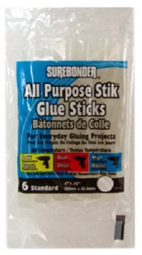 Surebonder® DT-6 All Purpose Glue Stick, Clear, 0.44" X 4", 6-Pack
