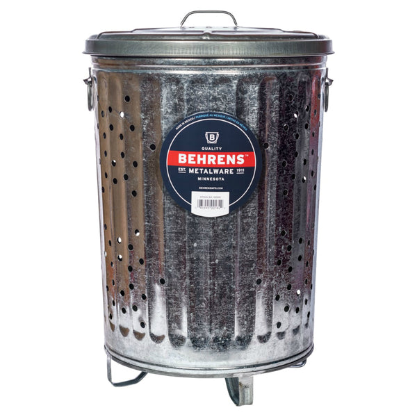 Behrens RB20 Trash Composter/Rubbish Burner with Cover, Galvanized Steel, 20 Gallon