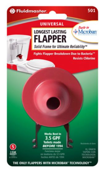 Fluidmaster 501P21 Universal Longest Lasting Toilet Flapper with Microban®