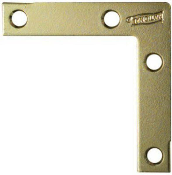 National Hardware® N190-884 Flat Corner Iron, 2.5" x 1/2", Brass, 4-Pack