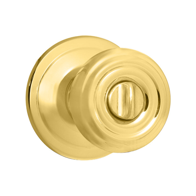 Kwikset® 730CN-3-CP Signature Cameron Privacy Knob Lockset, Polished Brass
