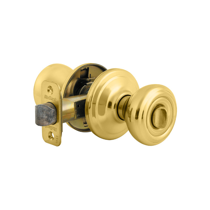 Kwikset® 730CN-3-CP Signature Cameron Privacy Knob Lockset, Polished Brass