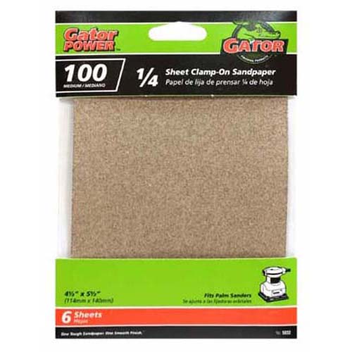 Gator 5032 Multi-Purpose Sandpaper, 100 Grit, 4.5" x 5.5"