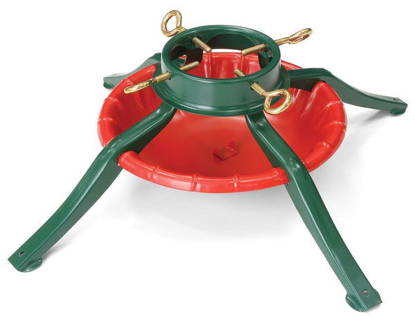 Jack-Post 95-6464 Steel Christmas Tree Stand for Up To 8', 4-Legs, Red & Green