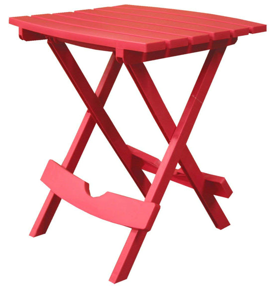 Adams 8510-26-3734 Quik-Fold Portable Side Table, Resin, Cherry Red