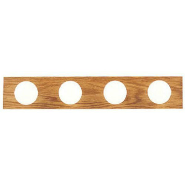 Westinghouse 66443 Four-Light Interior Bath Bar, Solid Oak with Polished Brass