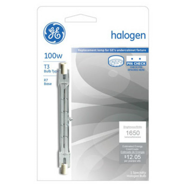 GE Lighting 19378 Double-Ended T3 Quartz Halogen Bulb, Clear, 150W, 120V