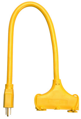 Master Electrician 04112ME 3-Outlet Extension Cord, 2', 12/3, Yellow