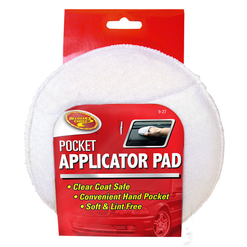 Detailer's Choice® 9-278 Applicator Pad with Pocket, White, Large, 6"