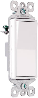 Pass & Seymour TradeMaster Single Pole Illuminated Decorator Switch, 15A, Ivory