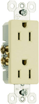 Pass & Seymour TradeMaster Sierraplex Receptacle, 15A, 125V, Ivory