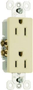 Pass & Seymour TradeMaster Sierraplex Receptacle, 15A, 125V, Ivory