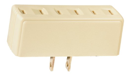 Pass & Seymour Plug-in adapter, 15A, 125V, Ivory