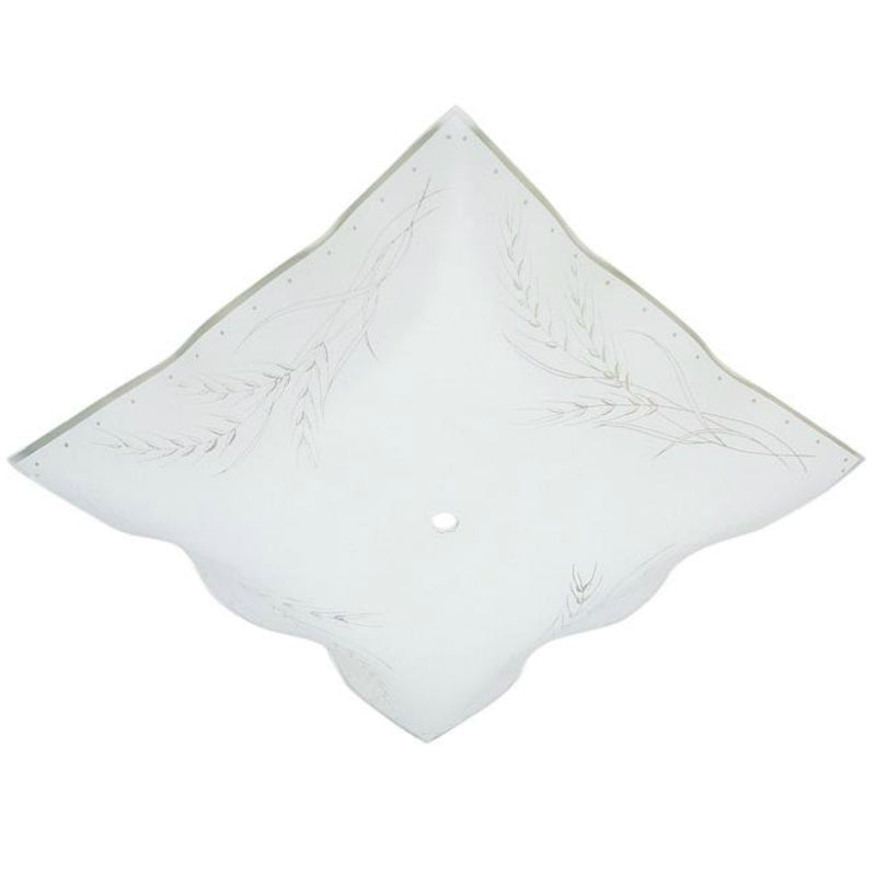 Westinghouse 81800 Clear Wheat Design on White Ruffled Edge Glass Diffuser, 12"