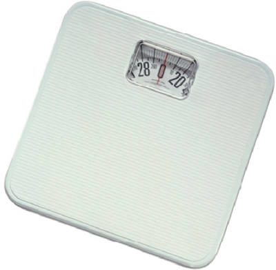Taylor 20044014 Square Mechanical Rotating Dial Bath Scale, White, 300 Lb