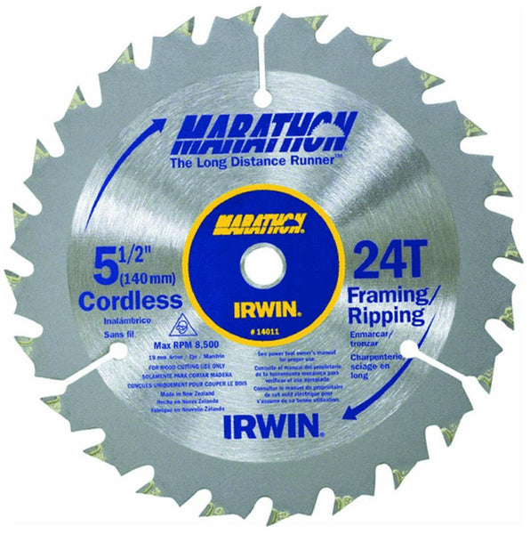 Irwin Tools 14011 Marathon® Cordless Circular Saw Blade, 5-1/2", 24 Teeth