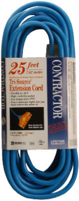 Coleman Cable® 03267-06 High-Visibility/Low Temp Outdoor Extension Cord, 25'