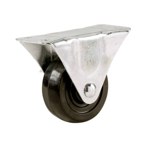 Shepherd Hardware 9483 Rubber Wheel Rigid Plate Caster, 3"