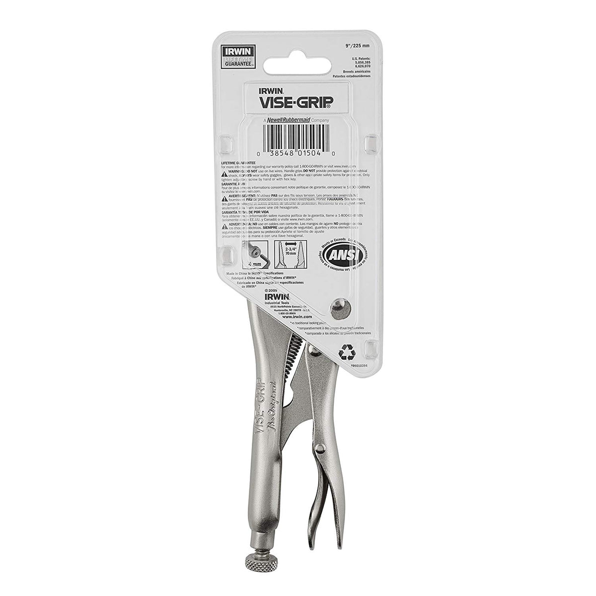 Irwin Tools 9LN-3 Vise-Grip Long Nose Locking Plier with Wire Cutter, 9"