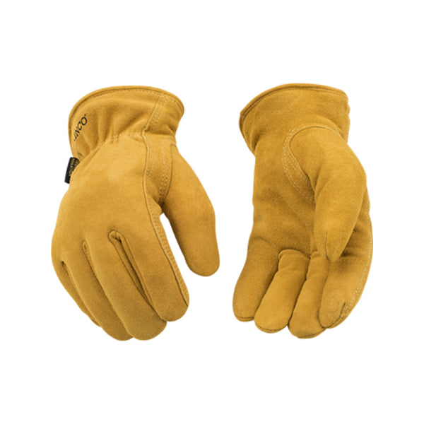 Kinco 903HK-L Men's Lined Full Suede Deerskin Leather Glove, Large, Golden