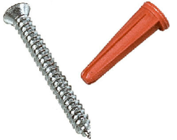Knape & Vogt® 80-88DP-ANO Zinc Screws & Plastic Anchors, 6-Pack