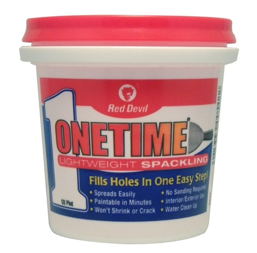 Red Devil® 0542 Onetime® Lightweight Spackling, Pre-Mixed Formula, 1/2 Pint