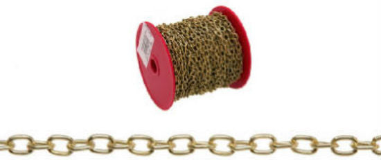 Campbell® 0711917 Hobby/Craft Oval Link Chain, 82', Brass Plated