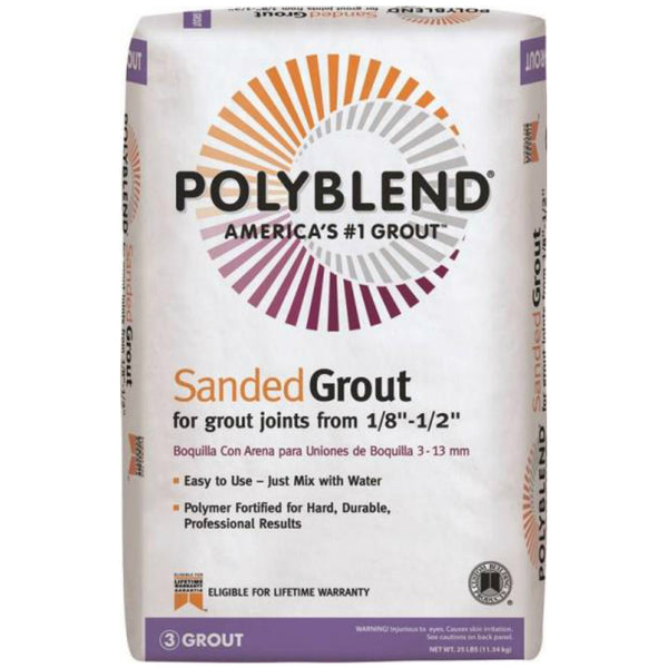 Polyblend® PBG0925 Sanded Tile Grout, #9 Natural Gray, 25 Lbs