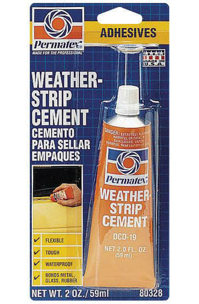 Permatex® 80328 Weatherstrip Cement, Clear, 2 Oz