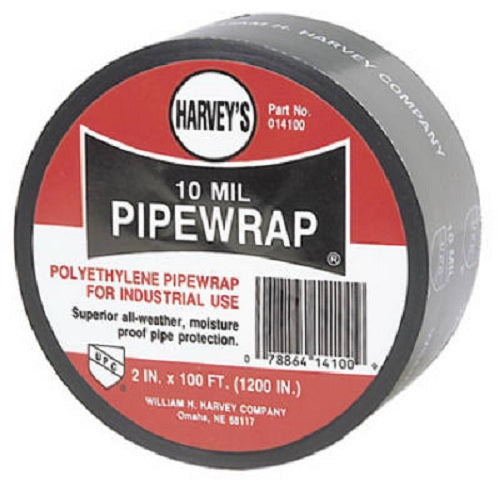 Harvey 014100 High Quality Polethylene Pipe Wrap, Black, 2" x 100'