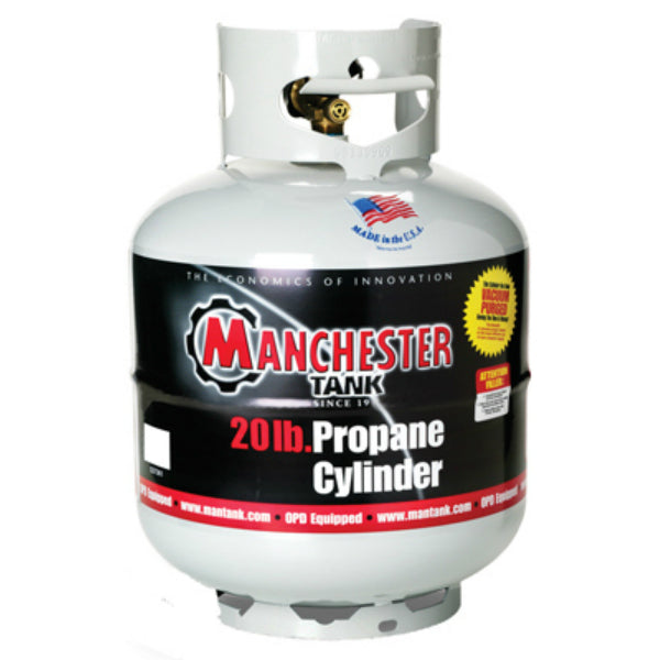 Manchester Tank 10504 Vertical ACME/OPD Propane Gas Cylinder, Gray, 20 Lb
