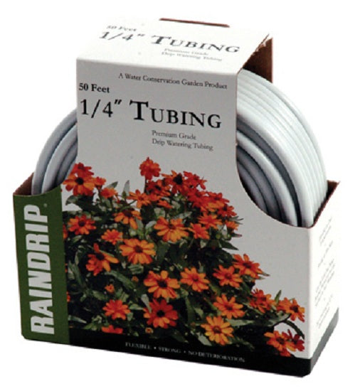 Raindrip R255DT Vinyl Drip Irrigation Tubing, White, 1/4" x 50'