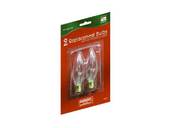 Holiday Wonderland T-16-88 Xmas Battery-Operated Candle Replacement Bulb, 2-Pk