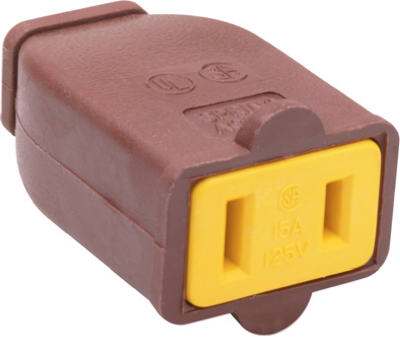 Pass & Seymour Straight Blade Connector, 15A, 125V, Brown