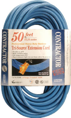 Coleman Cable® 03268-06 High-Visibility/Low Temp Outdoor Extension Cord, 50'