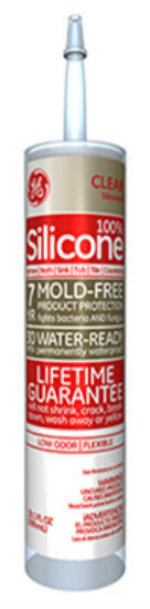GE GE5040 Silicone II Kitchen & Bath Caulk, Clear, 10.1 Oz