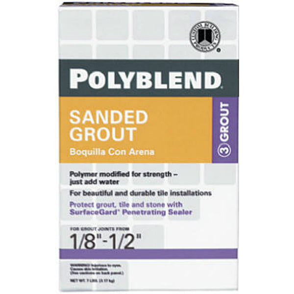 Polyblend® PBG607-4 Sanded Grout for Joints 1/8"-1/2", #60 Charcoal, 7 Lbs