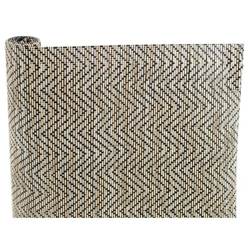 Magic Cover 04F-127658-06 Non-Adhesive Liner, 12"x4',Natural Weave Zig Zag Black