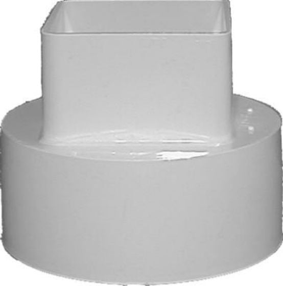 Genova RW207 Downspout Adapter, 4", White