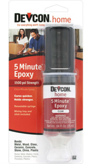 Devcon 20845 Minute Fast Drying Epoxy, Clear, 25 ml Syringe