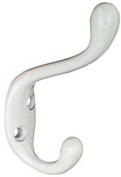 National Hardware® N266-049 Heavy-Duty Coat & Hat Hook, White