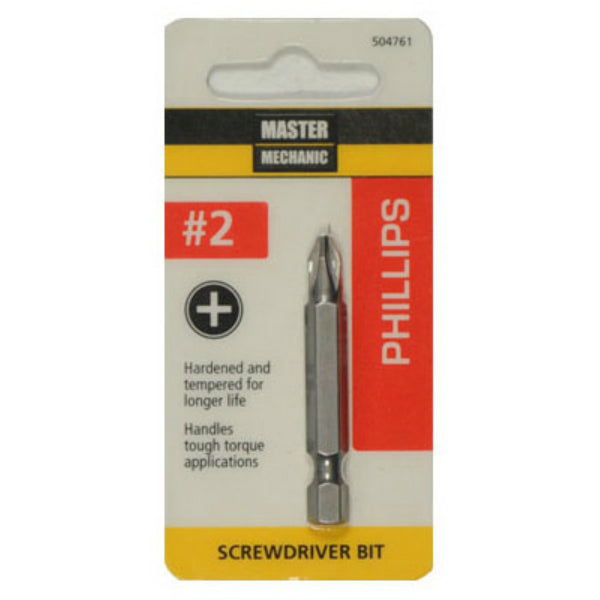 Master Mechanic 504761 Phillips Screwdriver Bit, 2", #2