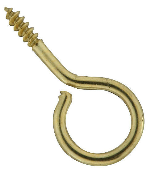 National Hardware® N119-305 Large Screw Eye, 1-3/16", Solid Brass, 5-Pack